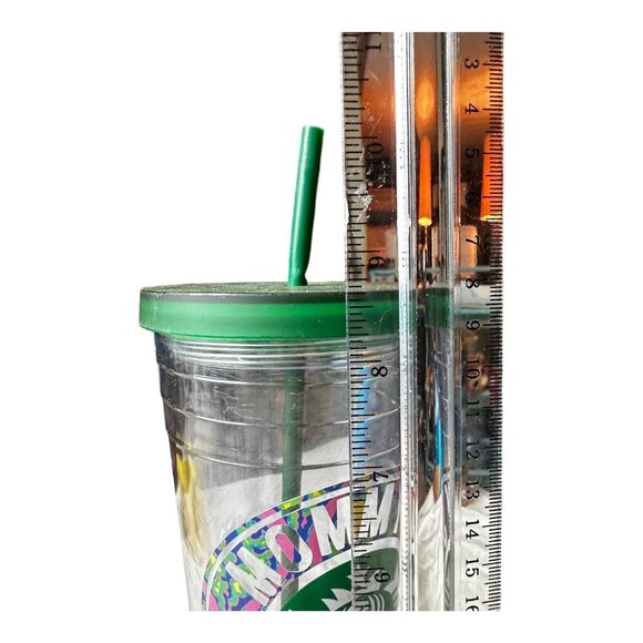 "Mommys Fuel" Starbucks-Style Clear Tumbler With Green Lid & Straw Reusable 24 O - Picture 9 of 11